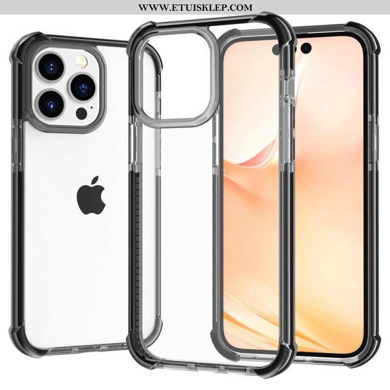 Etui do iPhone 14 Pro Max Przezroczyste Kolorowe Krawędzie